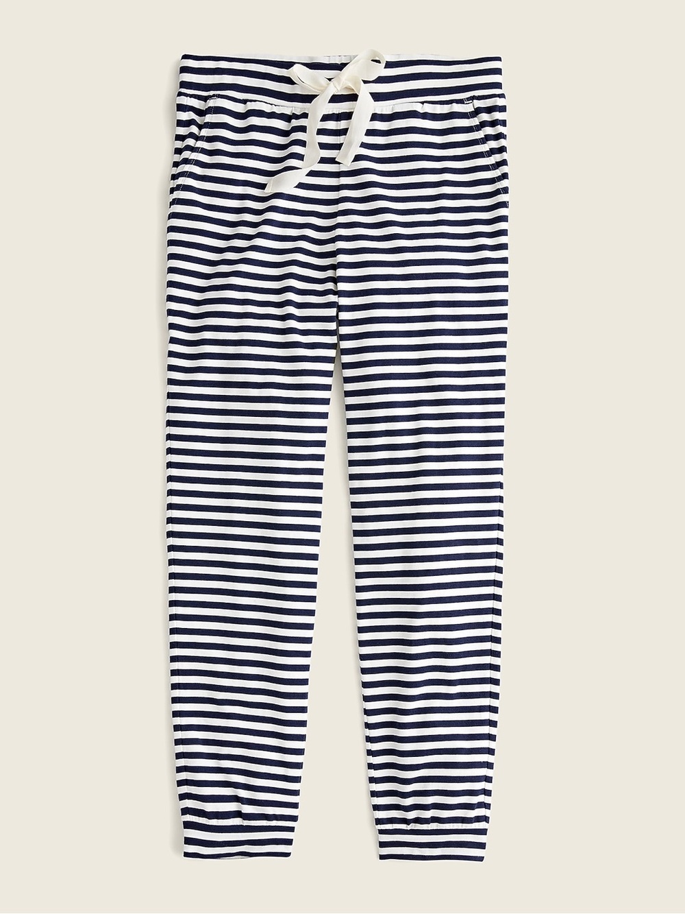 J. Crew Women’s Dreamy Pajama Jogger Pants Navy White Stripe Size Medium
